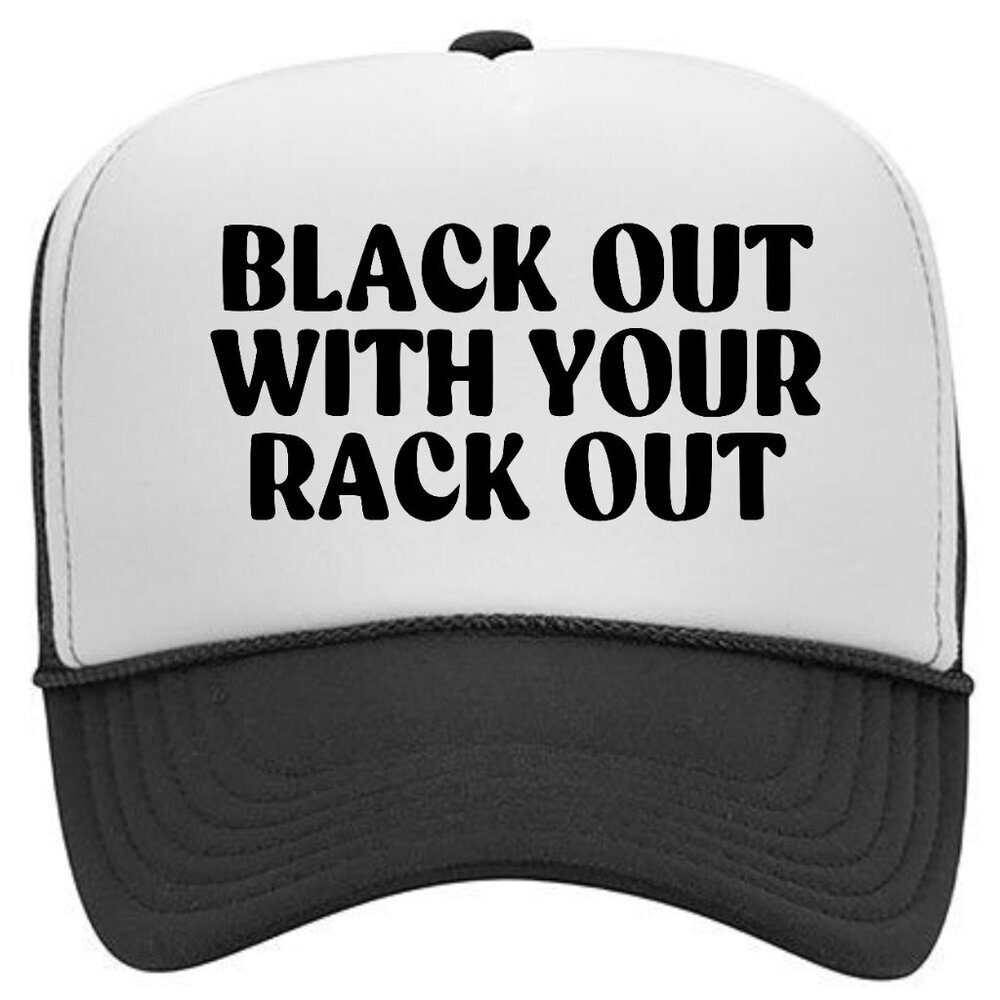Black Out Funny Gift Gag For Women Foam Trucker Hat Mesh Snapback…